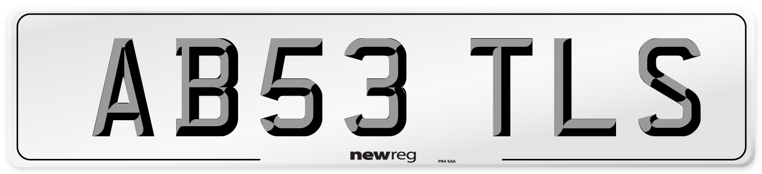 AB53 TLS Number Plate from New Reg